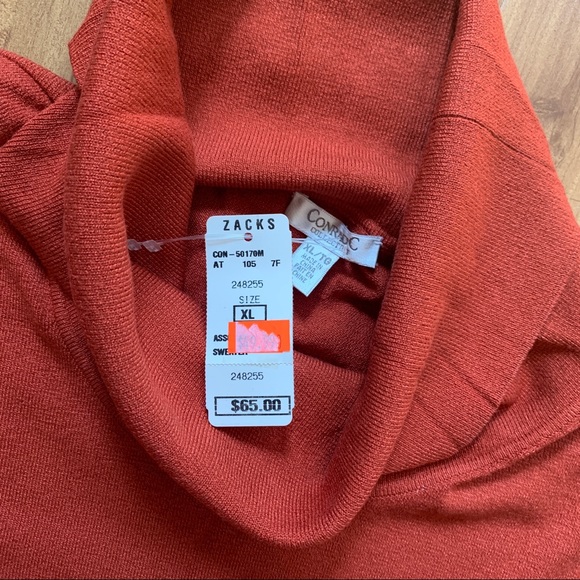 BNWT Amazing Burnt Orange Sleeveless Turtleneck Top Conrad C Size XL - Picture 7 of 9